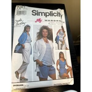 Vintage Simplicity 7261 UNCUT Sewing Pattern Cardigan Shorts Pants Top PT-XL